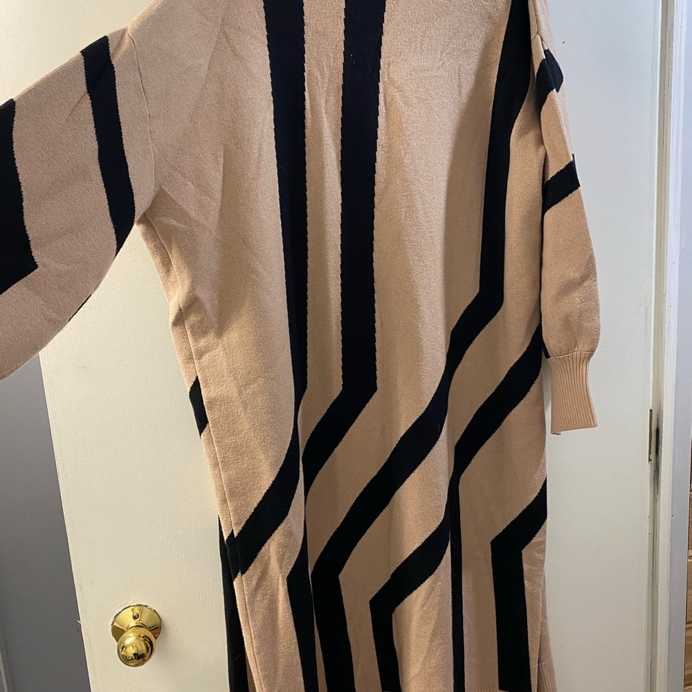 River Island Beige and Black Striped Cardigan - Picture 6 of 6